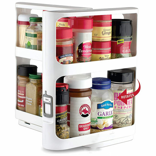 2-Tier Rotating Spice Rack — Every Bottle, One Spin Away