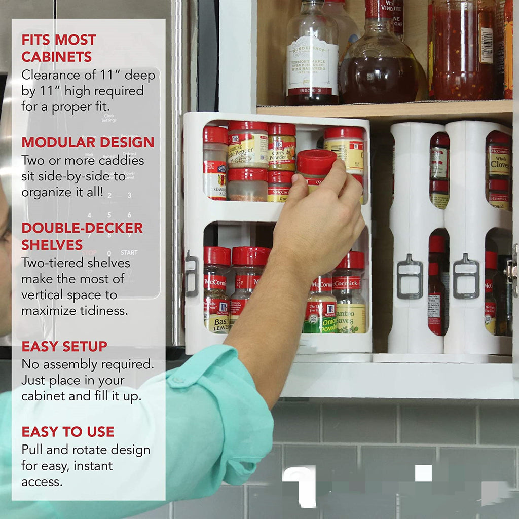2-Tier Rotating Spice Rack — Every Bottle, One Spin Away